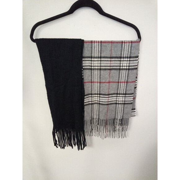 Bundle of 2 V. Fraas Black Red Pair of Scarves One Size - Picture 1 of 11